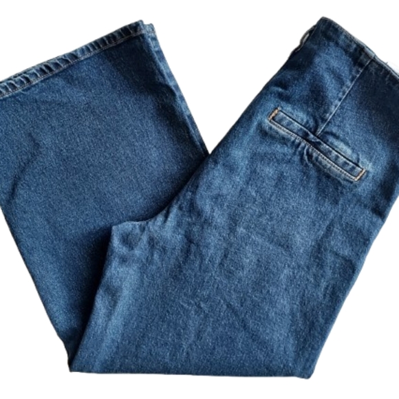Zara Wide-Leg Crop Jeans Size 10 NEW NWT Patch Pockets NEW NWT - Picture 7 of 13